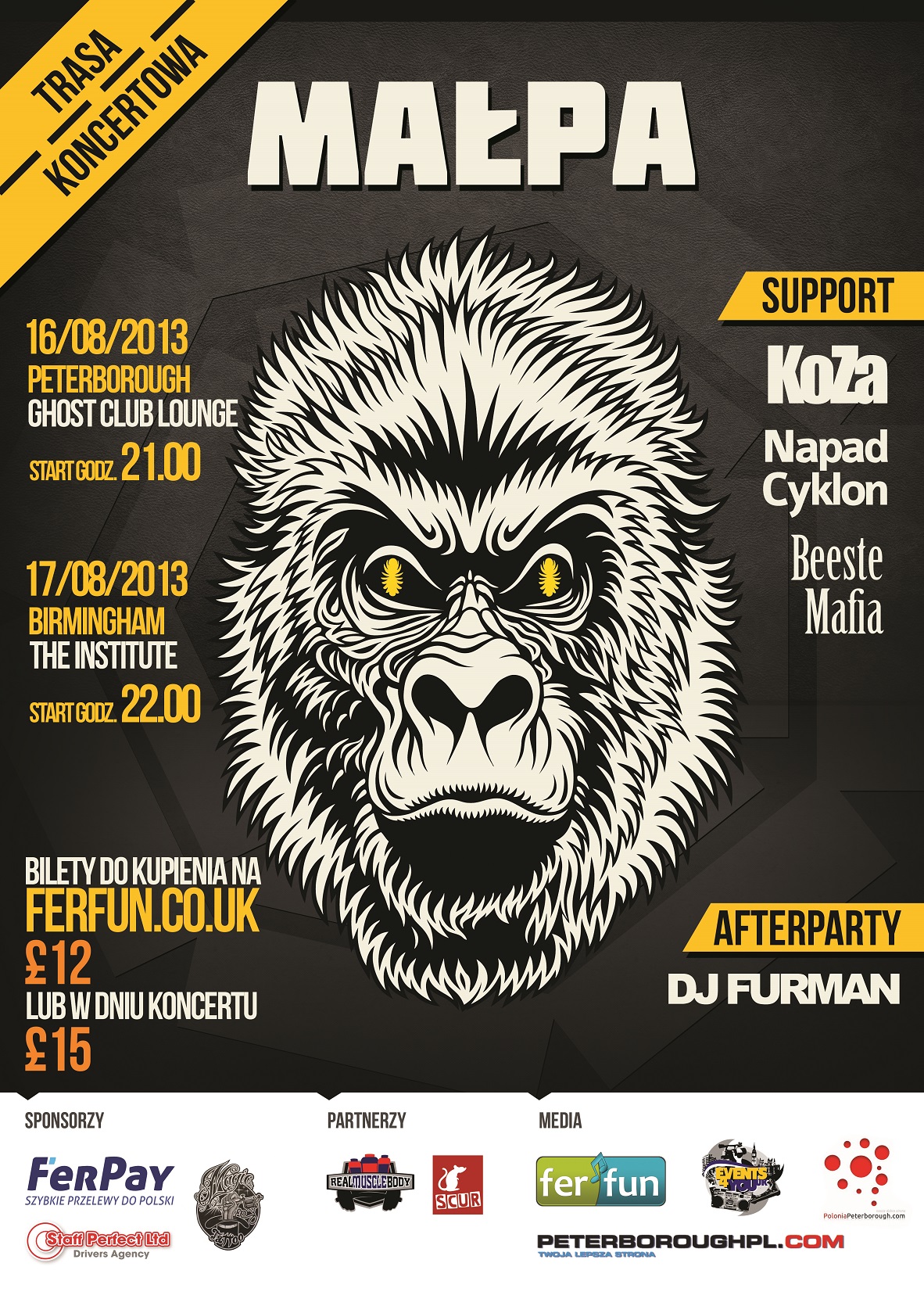 plakat koncertu malpy